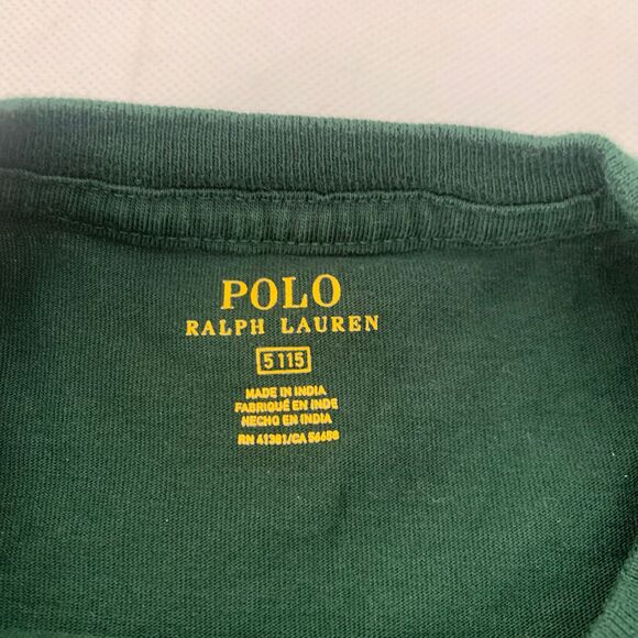 Polo Ralph Lauren T-Shirt Girls 6 Green Long Sleeve Shirt Pony Cotton Jersey Tee - Picture 4 of 8